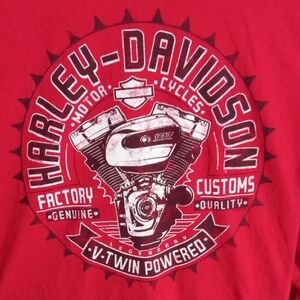 Harley-Davidson Red Long Sleeve 107 Engine Tee Men’s Large